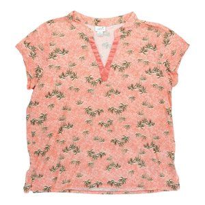 Jaclyn Intimates Pajama Top XL‎ Orange Palm Trees Print Women's